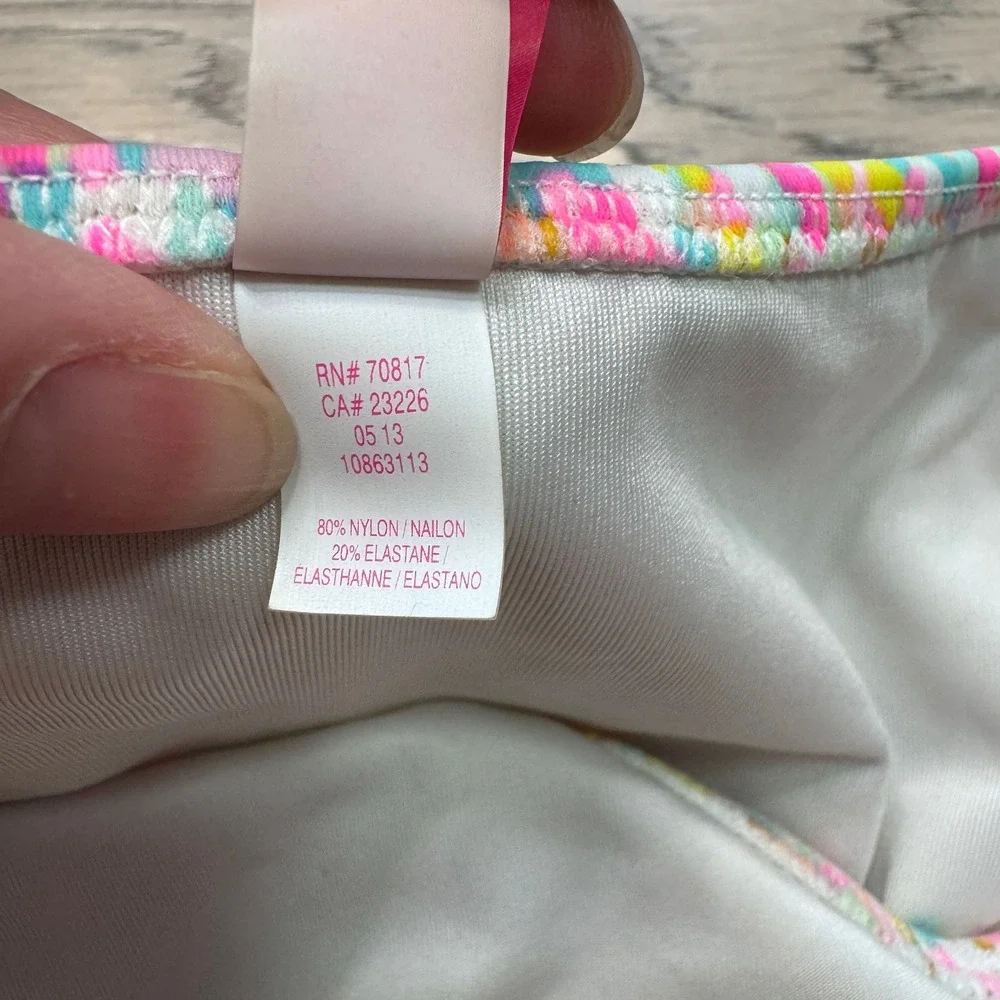 Victoria's Secret‎ Multicolor Confetti Ruched Bikini Bottom Gold Foil Small S